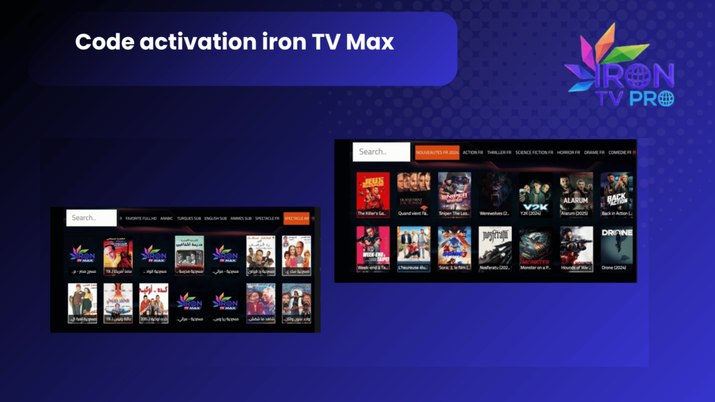 Code activation iron TV Max