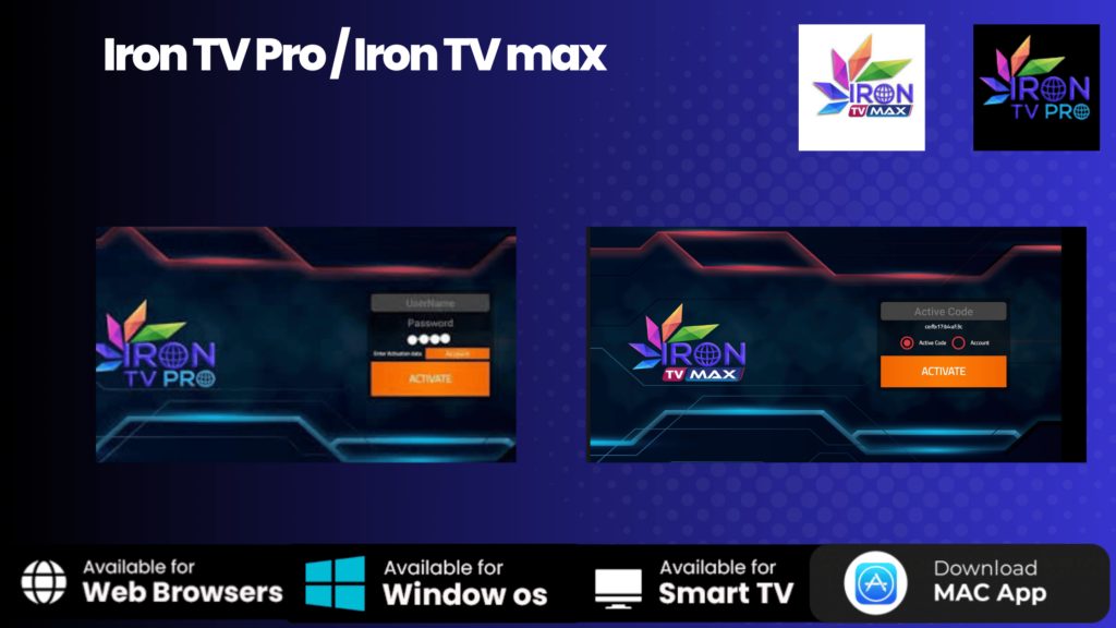 App Abonnement Iron TV Pro Accédez 3 mois