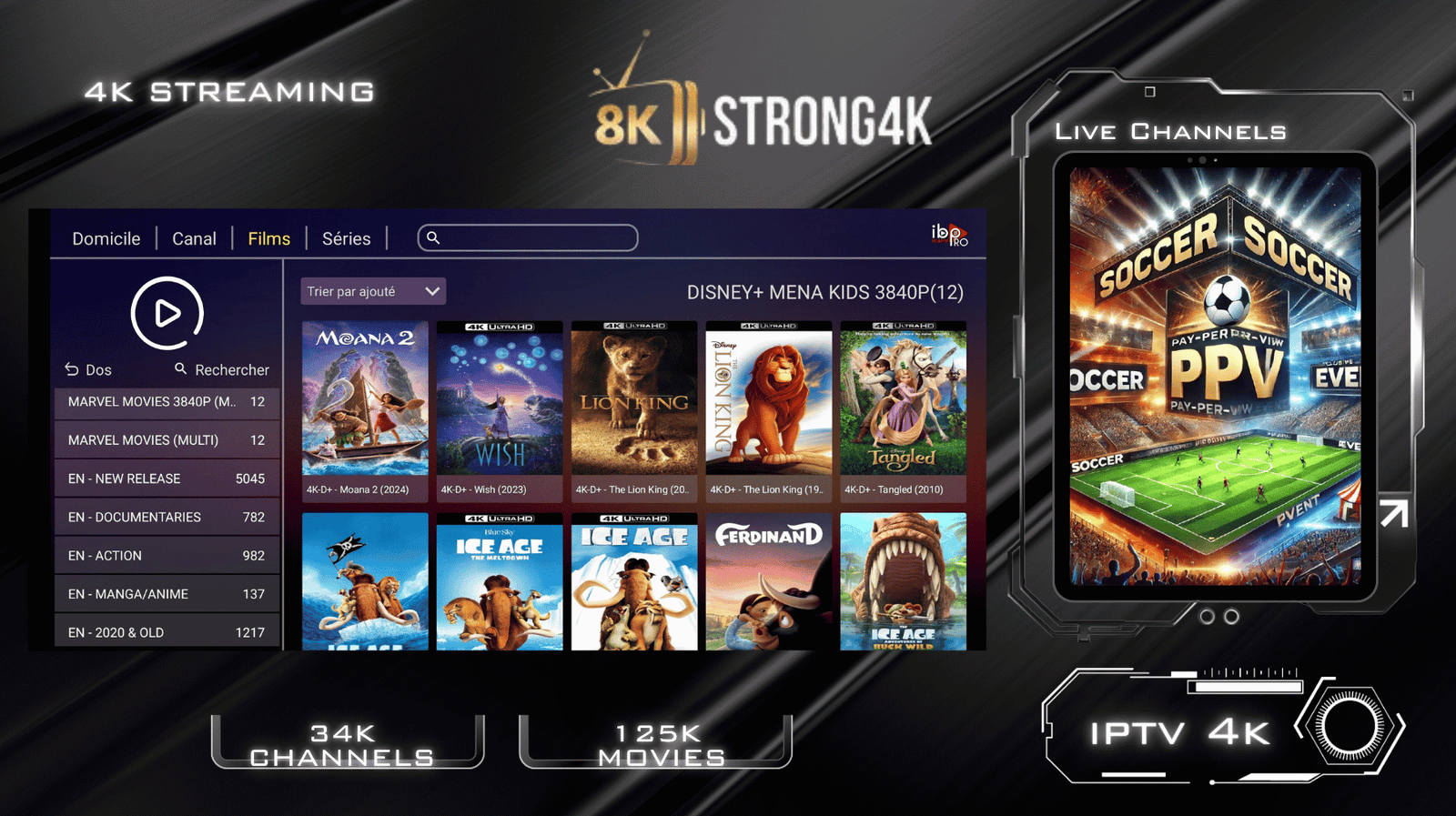 IPTV-Premium sur Fire TV Stick pour streaming 4K IPTV-Premium